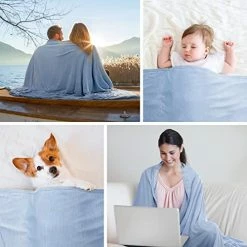 SOLEDI Cooling Blanket, Cooling Blanket For Hot Sleepers, 87" X 79" Cool Comforter, Throw Blanket With Cooling Fiber, Breathable, Hypo-Allergenic For Bed, Couch, Camping & Travel Blue 14 SOLEDI Cooling Blanket, Cooling Blanket For Hot Sleepers, 87" X 79" Cool Comforter, Throw Blanket With Cooling Fiber, Breathable, Hypo-Allergenic For Bed, Couch, Camping & Travel Blue -Electric Blankets Sales 2022 41Lq35lpBzL
