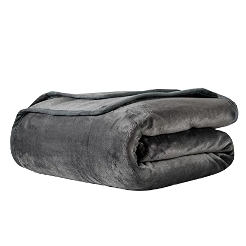 MORANJIAFANG Solid Color Flannel Blanket Thicken Reversible Fleece Thermal Blanket (Dark Grey, Queen 90"×90") 3 MORANJIAFANG Solid Color Flannel Blanket Thicken Reversible Fleece Thermal Blanket (Dark Grey, Queen 90"×90")