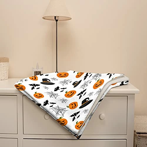 Virudhaka Blanket Halloween Decoration Pumpkin Fleece Lightweight Throws Gift For Birthday Christmas Soft Flannel Blankets For All Season Bed Sofa 60"x80" Twin For Adult 4 Virudhaka Blanket Halloween Decoration Pumpkin Fleece Lightweight Throws Gift For Birthday Christmas Soft Flannel Blankets For All Season Bed Sofa 60"x80" Twin For Adult - Image 2