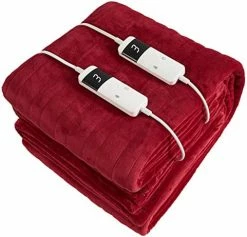 BOMOVA Electric Heated Blanket Throw With 10 Heating Levels & 8 Hours Auto Off, Sherpa Overheating Protection Blanket With Fast Heating, Machine Washable, Home Office Use, 50" X 60" Red -Electric Blankets Sales 2022 41MCnQGLFdL. AC