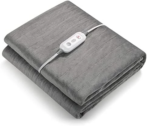 CURECURE Heated Electric Blanket Full Size 72" X 84" Oversized Flannel Heated Blanket With 4 Heating Levels & 10 Hours Auto Off, Comfort Warm Blanket For Bed Sofa Home Office Use, Machine Washable Grey 12 CURECURE Heated Electric Blanket Full Size 72" X 84" Oversized Flannel Heated Blanket With 4 Heating Levels & 10 Hours Auto Off, Comfort Warm Blanket For Bed Sofa Home Office Use, Machine Washable Grey - Image 10