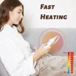 Tefici Electric Heated Blanket Throw With 3 Heating Levels & 4 Hours Auto Off,Super Cozy Soft Heated Throw With Fast Heating And Machine Washable,Home Office Use,50" X 60" Camel -Electric Blankets Sales 2022 41NN3l7FWFL