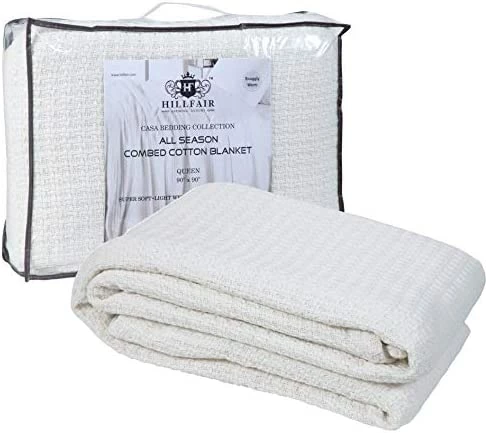100% Soft Premium Combed Cotton Thermal Blanket– Queen Blankets– Soft Cozy Warm Cotton Blanket– Bed Throw Blanket– Queen Bed Blankets– All Season Cotton Blanket– Grey Queen Cotton Blankets-By HILLFAIR 12 100% Soft Premium Combed Cotton Thermal Blanket– Queen Blankets– Soft Cozy Warm Cotton Blanket– Bed Throw Blanket– Queen Bed Blankets– All Season Cotton Blanket– Grey Queen Cotton Blankets-By HILLFAIR - Image 10