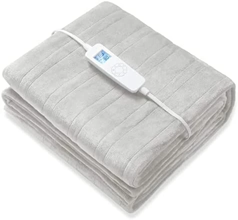 FIGERM Electric Heated Throw Blanket Twin Size 62" X 84" | 6 Levels Fast Heating & Machine Washable | Full Body Warming Soft Flannel Bed Sofa Blankets With Auto-Off Overheating Protection 8H Timer | Blue 10 FIGERM Electric Heated Throw Blanket Twin Size 62" X 84" | 6 Levels Fast Heating & Machine Washable | Full Body Warming Soft Flannel Bed Sofa Blankets With Auto-Off Overheating Protection 8H Timer | Blue - Image 8