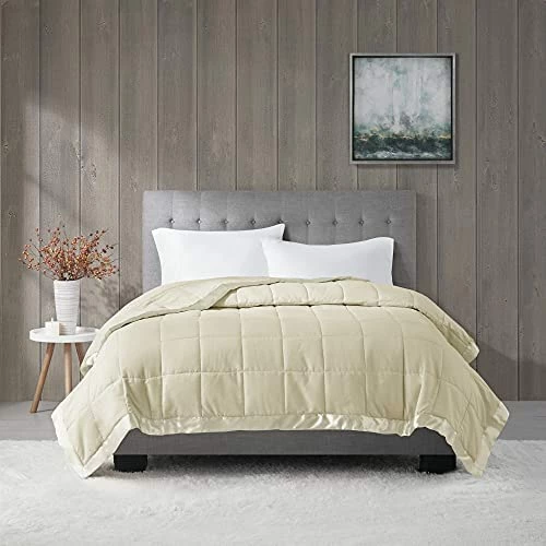 Madison Park Windom Microfiber Down Alternative Stain Resistant Blanket, Full/Queen, White Windom Blush 15 Madison Park Windom Microfiber Down Alternative Stain Resistant Blanket, Full/Queen, White Windom Blush - Image 13