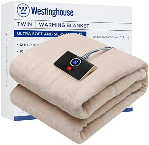 Westinghouse Heated Blanket, Electric Blanket With 6 Heating Levels, 4 Hour Auto Off, Overheat Protection, Machine Washable, Flannel (50x60 Inches, Grey) 10 Westinghouse Heated Blanket, Electric Blanket With 6 Heating Levels, 4 Hour Auto Off, Overheat Protection, Machine Washable, Flannel (50x60 Inches, Grey) - Image 8