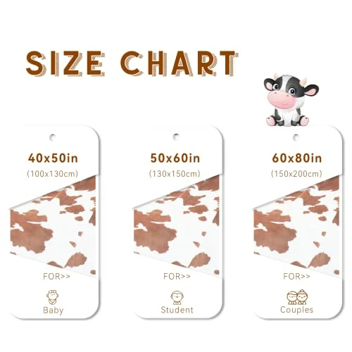 KIVEE Brown Cow Print Blanket Plush Flannel Fleece Cute Throw Blanket Soft Warm Cow Blankets And Throws Lightweight Sofa Bed Travel Couch Blankets For Baby Kids Adults Girls Boys Teens Gift 50x60 Inch 4 KIVEE Brown Cow Print Blanket Plush Flannel Fleece Cute Throw Blanket Soft Warm Cow Blankets And Throws Lightweight Sofa Bed Travel Couch Blankets For Baby Kids Adults Girls Boys Teens Gift 50x60 Inch - Image 2