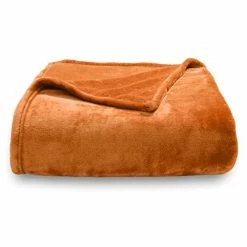 SOCHOW Flannel Fleece Blanket Twin Size, All Season Super Soft Cozy Blanket For Bed Or Couch, Orange