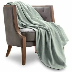 WESTPOINT HOME Vellux 1B07223 Cotton 360 GSM Breathable Solid Herringbone Lightweight Blanket Machine Washable Bed Sofa Blankets, Full Queen, Mint Green -Electric Blankets Sales 2022 41QDytuYJRL