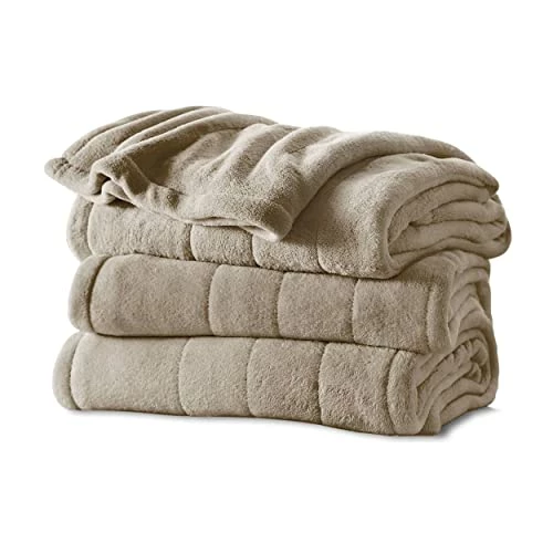 Sunbeam Queen Size Electric Microplush Heated Blanket In Mushroom 4 Sunbeam Queen Size Electric Microplush Heated Blanket In Mushroom - Image 2