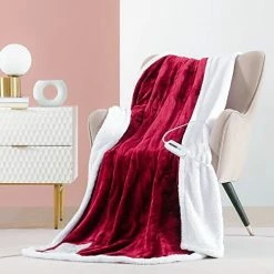 CORIWELL Heated Blanket Electric Throw - 50" X 60" Full Body Size Heating Blanket - 5 Heating Setting Soft Flannel Electric Blanket With 3 Hours Auto Shut Off, Machine Washable(Rose Red ) 22 CORIWELL Heated Blanket Electric Throw - 50" X 60" Full Body Size Heating Blanket - 5 Heating Setting Soft Flannel Electric Blanket With 3 Hours Auto Shut Off, Machine Washable(Rose Red ) -Electric Blankets Sales 2022 41R2kwM61XL. AC