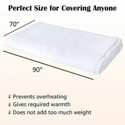 Jmr Usa Inc. JMR 70 X 90 Hospital Blanket - Poly/Cotton Blend Bed Bath Blanket For Patient Privacy - Comfortable - Lightweight Emergency Thermal Blanket (Unbleached) (White) -Electric Blankets Sales 2022 41RGNAa1SxL
