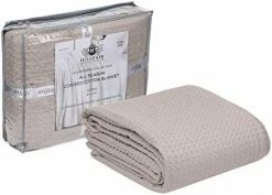 HILLFAIR 100% Combed Cotton Blanket–102x108 Inch California King Size Bed Blankets– Warm Soft All Season Breathable Blankets– Extra Large Oversized California King Blanket- Beige King Cotton Blankets White -Electric Blankets Sales 2022 41S1DW5Pr1L. AC
