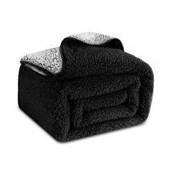 LAGHCAT Sherpa Blanket, Fuzzy Fluffy Cozy Soft Microfiber Double Side Sherpa Fleece Blanket, Fleece Flannel Plush Twin Size Blanket Suitable For Couch Bed, Sofa, Chair. (Black)