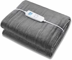 PROALLER Electric Heated Throw Blanket Twin Size 50" X 60" | 10 Levels Fast Heating & Machine Washable | Full Body Warming Soft Fleece Sofa Bed Blankets With Auto-Off Overheating Protection 4H Timer | Grey -Electric Blankets Sales 2022 41TjWCzPFIL. AC