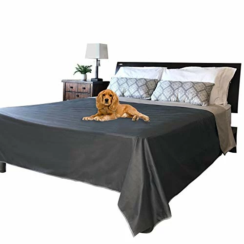 Bee Bee Waterproof Blanket Cover For Dogs, Cats And People | Bed, Sofa And Couch Protector | King And Queen 95”x 90” | Reversible Lightweight (Grey) 3 Bee Bee Waterproof Blanket Cover For Dogs, Cats And People | Bed, Sofa And Couch Protector | King And Queen 95”x 90” | Reversible Lightweight (Grey)