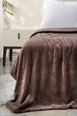 Mellowdy - Plush Flannel Blanket (Iron Brown, 90x90) - 320GSM Queen Size Soft, Cozy, Warm, Colorful Bed Blanket Throw -Electric Blankets Sales 2022 41UIrjIlBHL