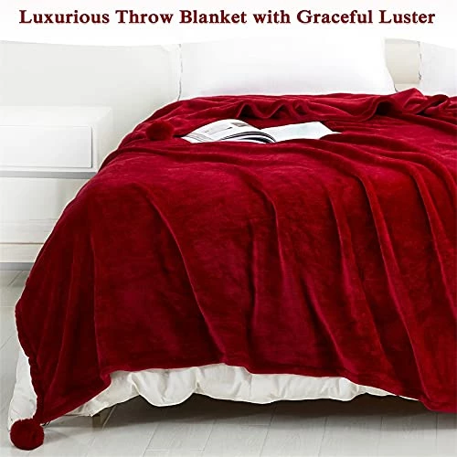 Ausener Fleece Blanket Twin Size, Flannel Fuzzy Blanket, Lightweight Plush Blanket, Soft And Warm Bed Blanket, Fluffy And Cozy Sofa Blanket For All Seasons, Red Blanket, 60x80 Inches 4 Ausener Fleece Blanket Twin Size, Flannel Fuzzy Blanket, Lightweight Plush Blanket, Soft And Warm Bed Blanket, Fluffy And Cozy Sofa Blanket For All Seasons, Red Blanket, 60x80 Inches - Image 2
