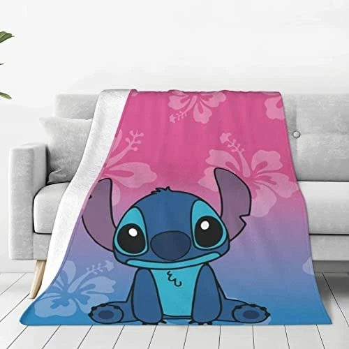 Gearbest Cute Cartoon Stitch Super Soft Flannel Throw Blanket For Bed, Living Room Sofa, Camping, Cold Travel For All Seasons 50"X40" Pink And Blue 16 Gearbest Cute Cartoon Stitch Super Soft Flannel Throw Blanket For Bed, Living Room Sofa, Camping, Cold Travel For All Seasons 50"X40" Pink And Blue - Image 14