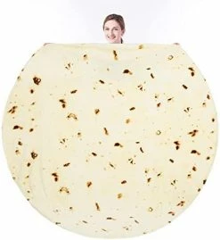 Segulah Burritos Blanket For Adults, 80 Inch Double Sided Funny Food Burrito Tortilla Blanket, 285 GSM Soft Flannel, Round, Novelty Gifts （80 Inches，Beige） -Electric Blankets Sales 2022 41UgMZehyAL. AC