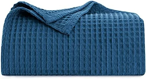 HBlife Premium 100% Cotton Blanket King Size, Soft Lightweight Breathable Waffle Weave Thermal Blanket For Home Decoration, Grey 90 X 106 Inches 9 HBlife Premium 100% Cotton Blanket King Size, Soft Lightweight Breathable Waffle Weave Thermal Blanket For Home Decoration, Grey 90 X 106 Inches - Image 7