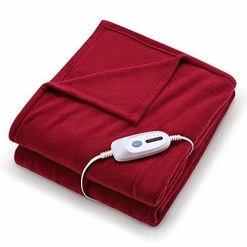 NB N/B Electric Heated Blanket Polar Fleece Full Size 77 Inches X 84 Inches Extra-Warm Lightweight Cozy Luxury Bed Blanket Machine Washable With 4 Heating Levels Auto-Off Machine Washable, HB-FMX-YL-RE