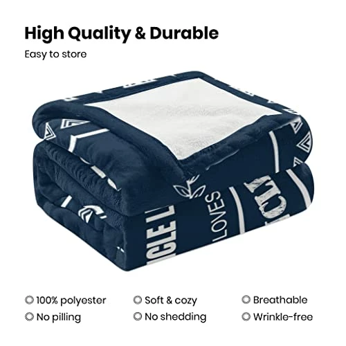 KCIWLOIZ Uncle Gifts Blanket Gift For Uncle From Niece Nephew Best Uncle Ever Blanket For Birthday Aniversary Thanksgiving Day 60''x50'' To New Dad 5 KCIWLOIZ Uncle Gifts Blanket Gift For Uncle From Niece Nephew Best Uncle Ever Blanket For Birthday Aniversary Thanksgiving Day 60''x50'' To New Dad - Image 3