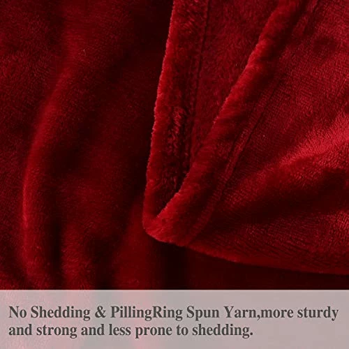 Mooreeke Fleece Bedding Blanket King Size Red 350 GSM Warm Soft Thick Large Red Fleece Throw Blankets For Bed,90x108 Inches Navy Blue 6 Mooreeke Fleece Bedding Blanket King Size Red 350 GSM Warm Soft Thick Large Red Fleece Throw Blankets For Bed,90x108 Inches Navy Blue - Image 4