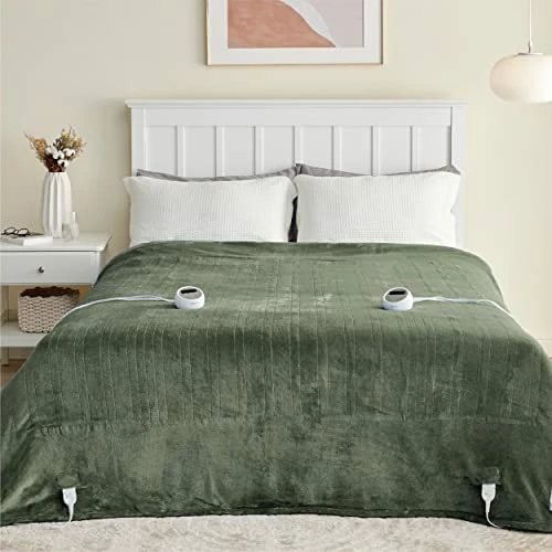 Bedsure Heated Electric Blanket Twin - Soft Heated Blanket, 6 Heat Settings Heating Blanket With 10 Time Settings, 8hrs Timer Auto Shut Off (62×84 Inches, Grey) 14 Bedsure Heated Electric Blanket Twin - Soft Heated Blanket, 6 Heat Settings Heating Blanket With 10 Time Settings, 8hrs Timer Auto Shut Off (62×84 Inches, Grey) - Image 12