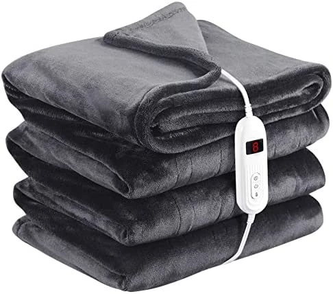 Abemala Electric Heated Blanket Full Size 72"x 84" | Soft Flannel Sofa Bed Blanket With 10 Level Fast Heating & Overheat Protection | Machine Washable & Dryable | 8H Timer Outdoor Throw Heating Blanket | Grey 9 Abemala Electric Heated Blanket Full Size 72"x 84" | Soft Flannel Sofa Bed Blanket With 10 Level Fast Heating & Overheat Protection | Machine Washable & Dryable | 8H Timer Outdoor Throw Heating Blanket | Grey - Image 7
