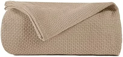 BOUTIQUO 100% Cotton Bed Blanket, Breathable Thermal Blanket Full - Queen Size, Soft Honeycomb Waffle 90''x90'', Perfect For Layering Any All Season, Beige, (90''x90'') (70474) Teal 10 BOUTIQUO 100% Cotton Bed Blanket, Breathable Thermal Blanket Full - Queen Size, Soft Honeycomb Waffle 90''x90'', Perfect For Layering Any All Season, Beige, (90''x90'') (70474) Teal - Image 8