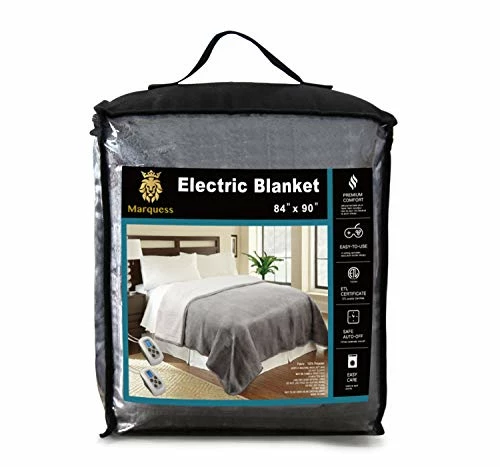 Marquess Electric Blanket MicroPlush Sherpa And Reversible Flannel Washable Comfortable With 10 Heat Settings/ Safety 10 Hours Auto-Off Controller King Size Bed Blanket(100X90'' Grey) 8 Marquess Electric Blanket MicroPlush Sherpa And Reversible Flannel Washable Comfortable With 10 Heat Settings/ Safety 10 Hours Auto-Off Controller King Size Bed Blanket(100X90'' Grey) - Image 6
