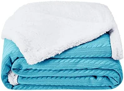 Deconovo Twin Sized Sherpa Blanket For Couch, Bed, Thick Fluffy Warm Cozy Blankets - Bedding Blankets For Home Decoration, Purple, 60x80 Inches Grey/weave 12 Deconovo Twin Sized Sherpa Blanket For Couch, Bed, Thick Fluffy Warm Cozy Blankets - Bedding Blankets For Home Decoration, Purple, 60x80 Inches Grey/weave - Image 10