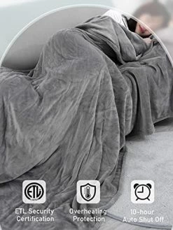NB Electric Heated Blanket Twin 62" X 84" Large Heating Throw Blanket With 4 Heating Levels & Timer 10 Hours Auto Off, Machine Washable, Warm Comfort Blanket For Home Office Bed Sofa 13 NB Electric Heated Blanket Twin 62" X 84" Large Heating Throw Blanket With 4 Heating Levels & Timer 10 Hours Auto Off, Machine Washable, Warm Comfort Blanket For Home Office Bed Sofa -Electric Blankets Sales 2022 41avQic7p0L