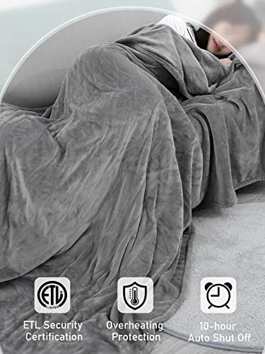 NB Electric Heated Blanket Twin 62" X 84" Large Heating Throw Blanket With 4 Heating Levels & Timer 10 Hours Auto Off, Machine Washable, Warm Comfort Blanket For Home Office Bed Sofa 8 NB Electric Heated Blanket Twin 62" X 84" Large Heating Throw Blanket With 4 Heating Levels & Timer 10 Hours Auto Off, Machine Washable, Warm Comfort Blanket For Home Office Bed Sofa - Image 6