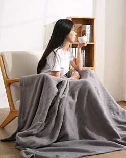 CURECURE Electric Blanket Twin Size 62 X 84 Inches, Heated Blanket With 4 Heating Levels And 9H Auto Shut Off, Fast Heat & ETL Certification, Home Office Use & Machine Washable -Electric Blankets Sales 2022 41bQL01VyJL