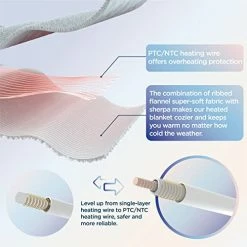 Bedsure Heated Blanket Electric Throw - Soft Ribbed Fleece Fast Heating Electric Blanket With 6 Heating Levels & 4 Time Settings, 3 Hours Auto-Off (50×60 Inches, Dark Grey) -Electric Blankets Sales 2022 41cSC1z7mNL