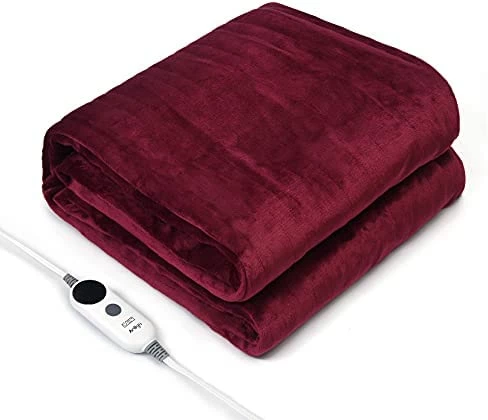 Ariliya Electric Blanket Queen With 6 Heating Levels And 9 Hours Auto Off Soft Heated Blanket With ETL Certified Machine Washable Red Claret 11 Ariliya Electric Blanket Queen With 6 Heating Levels And 9 Hours Auto Off Soft Heated Blanket With ETL Certified Machine Washable Red Claret - Image 9