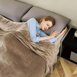 BESTCHIC Electric Heated Blanket Queen Size 84" X 90", Fast Heating Blanket 100% Polyester Soft Flannel, 4 Heating Levels 10 Hours Auto-Off, ETL Certified Dual Controllers, Machine Washable (Grey) Gray-flannel & Sherpa -Electric Blankets Sales 2022 41cigWpBseL. AC