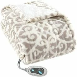 Beautyrest Reversible Sherpa To Fleece Electric Wrap Poncho Blanket Shawl Wearable, Auto Shut Off, Virtually Zero EMF, Multi Heat Setting, UL Certified, Machine Washable, Tan 50" X 64" -Electric Blankets Sales 2022 41cm5rXbEsL. AC