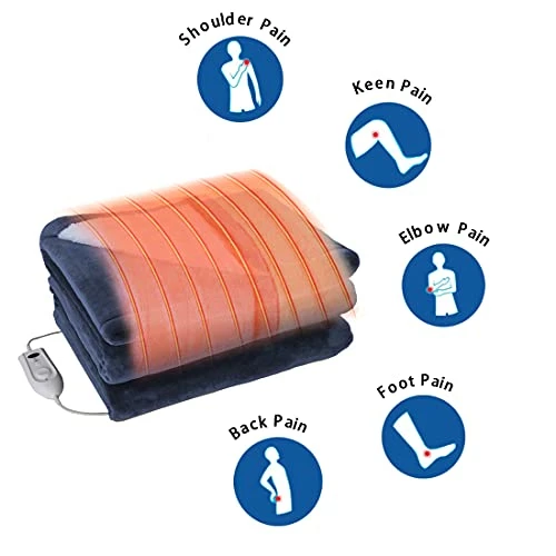 SVIPNICE Heated Blanket Electric Throw - 50"x60" Soft Washable Heating Blanket 3 Settings 2h Auto Off For Bed Office 5 SVIPNICE Heated Blanket Electric Throw - 50"x60" Soft Washable Heating Blanket 3 Settings 2h Auto Off For Bed Office - Image 3