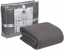 HILLFAIR 100% Combed Cotton Blanket–102x108 Inch California King Size Bed Blankets– Warm Soft All Season Breathable Blankets– Extra Large Oversized California King Blanket- Beige King Cotton Blankets White -Electric Blankets Sales 2022 41ctDF1ECiL. AC