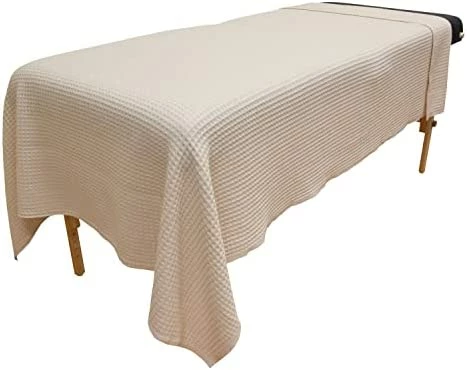 Body Linen Waffle Weave Massage Table Blankets - Soft And Stylish 50/50 Polyester-Cotton Blend - 66 By 90 Inches -Available In White, Natural And Gray 6 Body Linen Waffle Weave Massage Table Blankets - Soft And Stylish 50/50 Polyester-Cotton Blend - 66 By 90 Inches -Available In White, Natural And Gray - Image 4