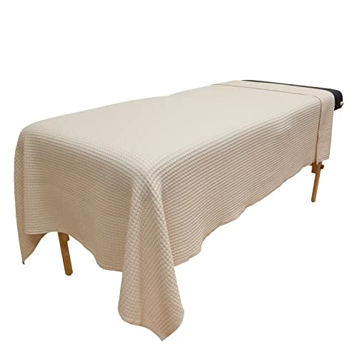 Body Linen Waffle Weave Massage Table Blankets - Soft And Stylish 50/50 Polyester-Cotton Blend - 66 By 90 Inches -Available In White, Natural And Gray 3 Body Linen Waffle Weave Massage Table Blankets - Soft And Stylish 50/50 Polyester-Cotton Blend - 66 By 90 Inches -Available In White, Natural And Gray