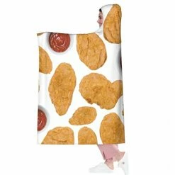 AMITAYUS Ultra Soft Light Weight Hooded Throw Blanket Chicken Nugget Comfy Fluffy Quilt For Bed Couch Sofa Living Room Picnic Suitable All Seasons 40"X50" Small