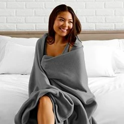 Bare Home Polar Fleece Blanket - Throw Blanket - Grey - Warm & Cozy - Premium Fleece Blanket - Blanket For Bed, Sofa, Camping, Travel And Cold Nights - Lightweight Blanket (Throw, Grey) -Electric Blankets Sales 2022 41dFz3LAEkL 1