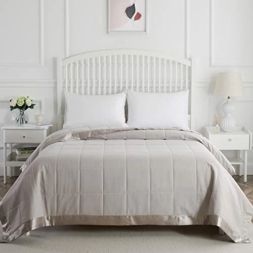 COMFLIVE Lightweight Down Blanket Queen Size, Microfiber Down Alternative Blanket, Quilted Blanket With Satin Trim, 3M Moisture Absorption And Removal Treatment 90"x90" (Charcoal, Full/Queen) 13 COMFLIVE Lightweight Down Blanket Queen Size, Microfiber Down Alternative Blanket, Quilted Blanket With Satin Trim, 3M Moisture Absorption And Removal Treatment 90"x90" (Charcoal, Full/Queen) - Image 11