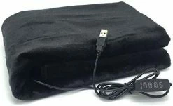 SEITG USB Electric Heating Blanket Heated Shawl 3 Heating Settings And 3 Hours Auto Off For Office Study Sitting Room Library Coffee Shop Plane And More (Black) -Electric Blankets Sales 2022 41e6MDBiNsL. AC