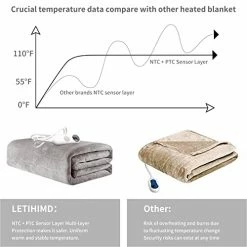 LETIHIMD Heated Blanket Electric Throw, Soft Sofa Electric Blanket With 6 Heating Levels & 1-8H Auto Off, ETL&FCC Certification, Over-Heat Protect, Machine Washable, For Home Office Use(Grey, 50"X60") -Electric Blankets Sales 2022 41eok2OLQTL