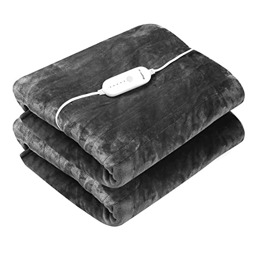 WAPANEUS Electric Blanket 72”x84” Flannel Heated Blanket Full Size With 5 Heating Settings 10 Hours Auto-Off, Fast-Heating, ETL Listed, Machine Washable, Dark Grey 3 WAPANEUS Electric Blanket 72”x84” Flannel Heated Blanket Full Size With 5 Heating Settings 10 Hours Auto-Off, Fast-Heating, ETL Listed, Machine Washable, Dark Grey